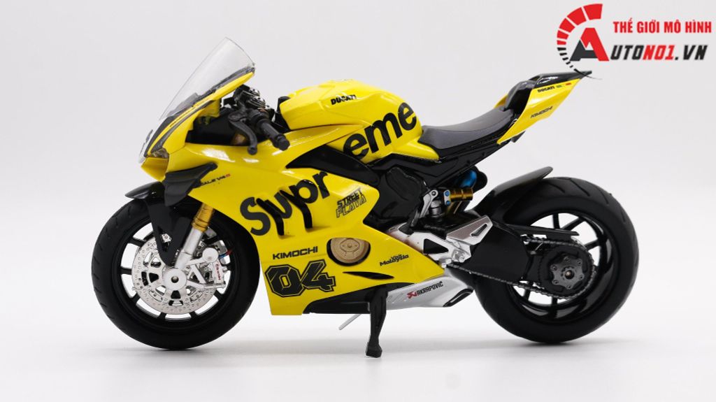 MÔ HÌNH XE ĐỘ DUCATI SUPREME V4S NỒI KHÔ YELLOW TỈ LỆ 1:12 AUTONO1 D223G