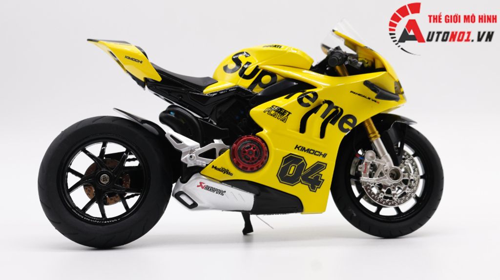 MÔ HÌNH XE ĐỘ DUCATI SUPREME V4S NỒI KHÔ YELLOW TỈ LỆ 1:12 AUTONO1 D223G