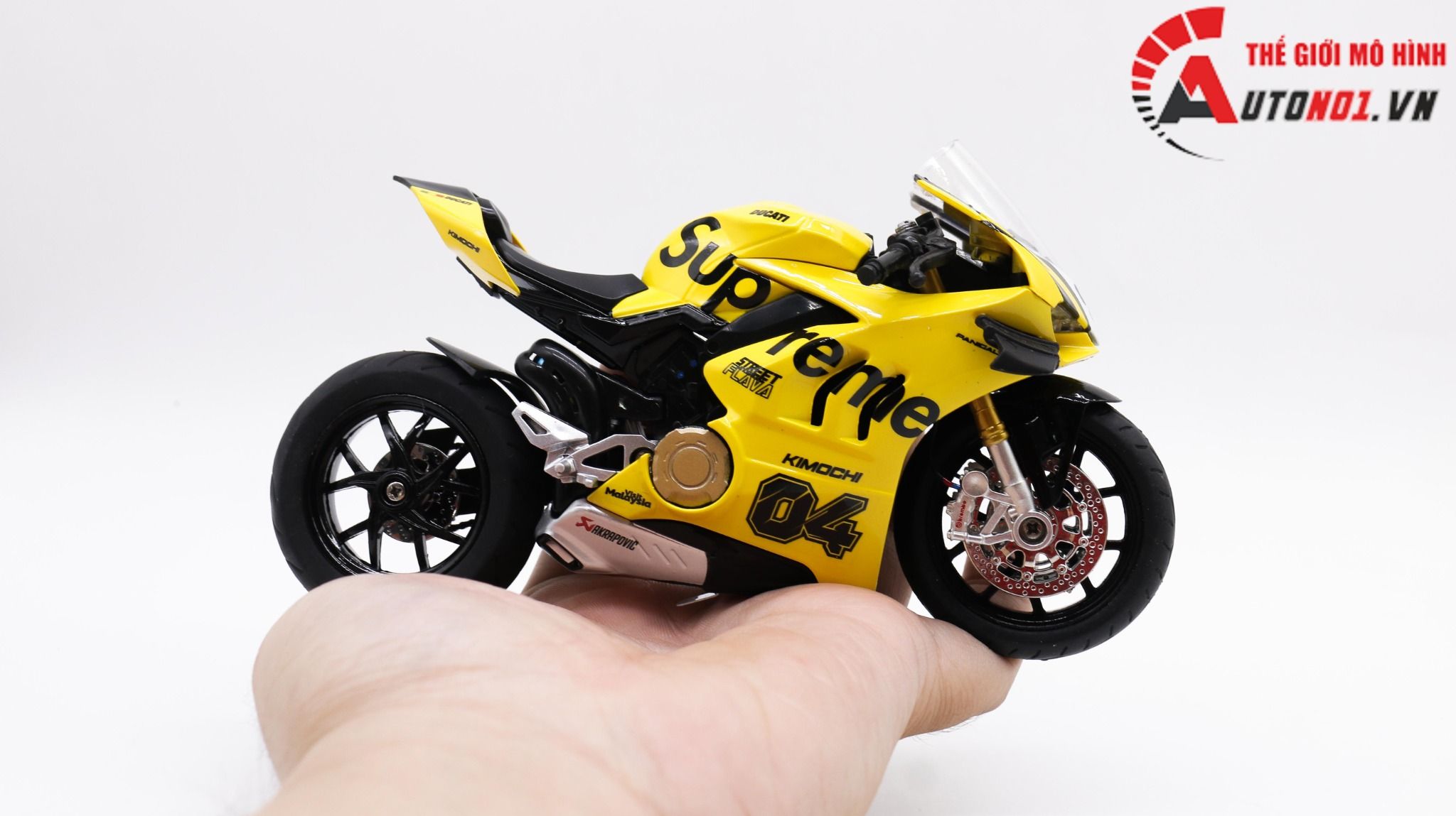  Mô hình xe độ Ducati Supreme V4s Yellow Tỉ Lệ 1:12 Autono1 D222g 