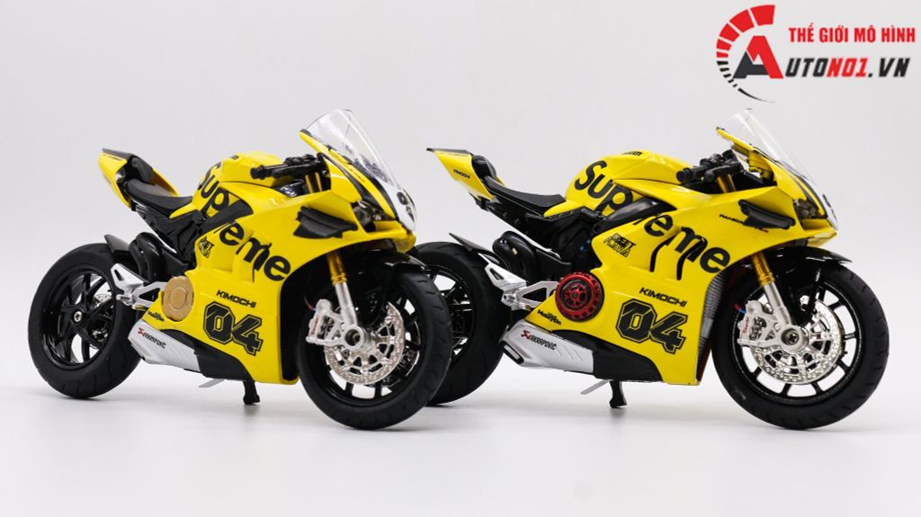 MÔ HÌNH XE ĐỘ DUCATI SUPREME V4S NỒI KHÔ YELLOW TỈ LỆ 1:12 AUTONO1 D223G