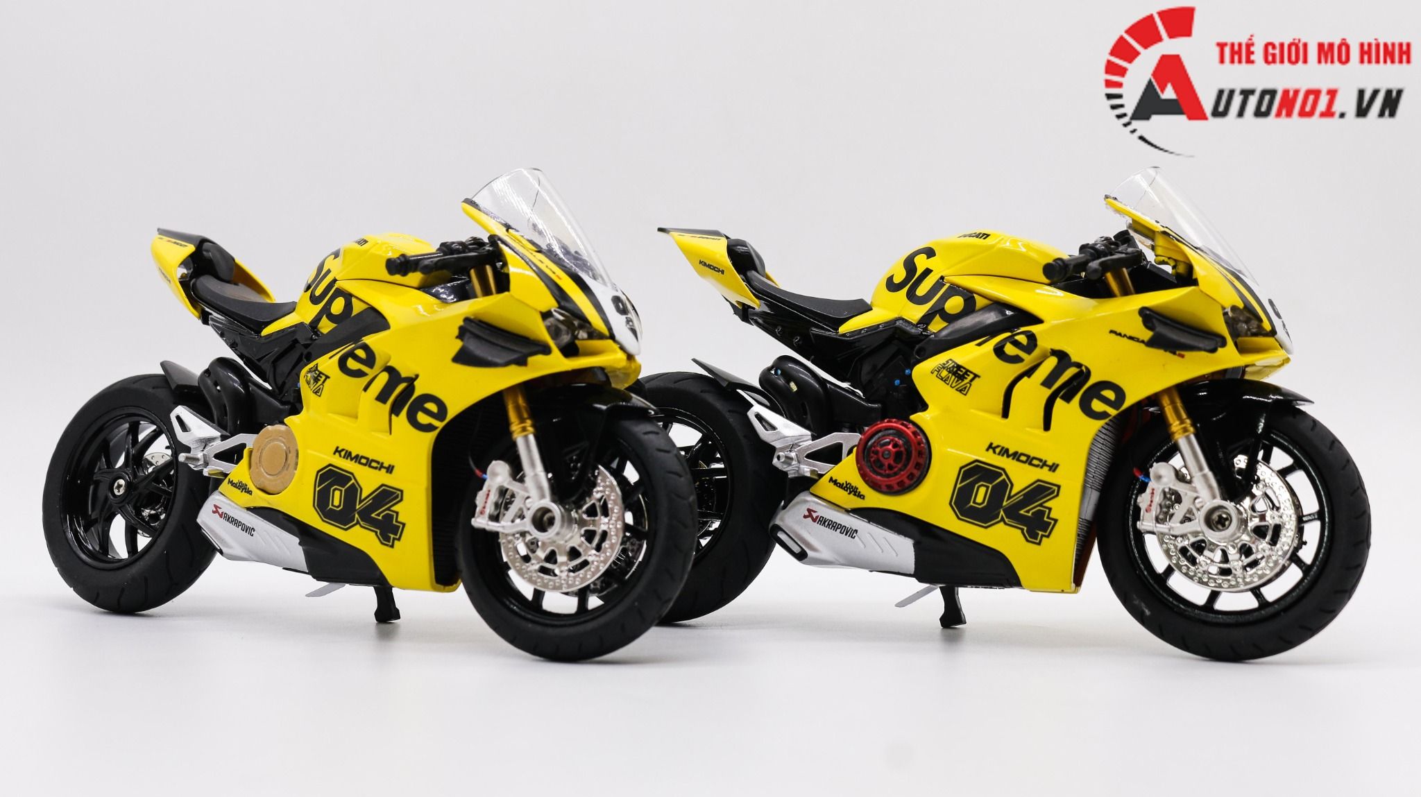  Mô hình xe độ Ducati Supreme V4s Nồi Khô Yellow Tỉ Lệ 1:12 Autono1 D223G 