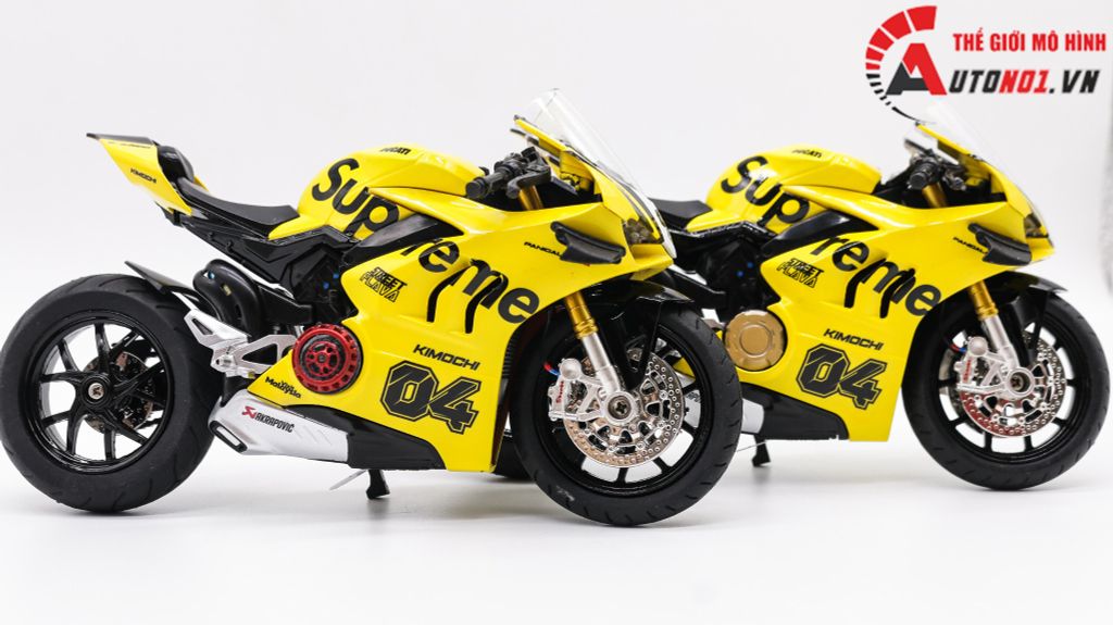 MÔ HÌNH XE ĐỘ DUCATI SUPREME V4S NỒI KHÔ YELLOW TỈ LỆ 1:12 AUTONO1 D223G