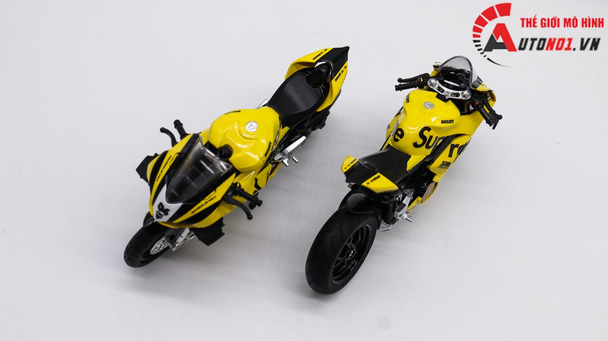  Mô hình xe độ Ducati Supreme V4s Nồi Khô Yellow Tỉ Lệ 1:12 Autono1 D223G 