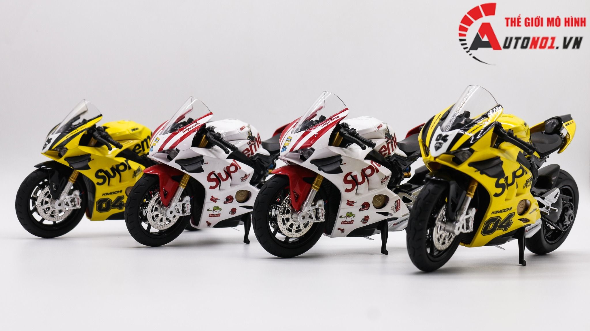  Mô hình xe độ Ducati Supreme V4s Yellow Tỉ Lệ 1:12 Autono1 D222g 