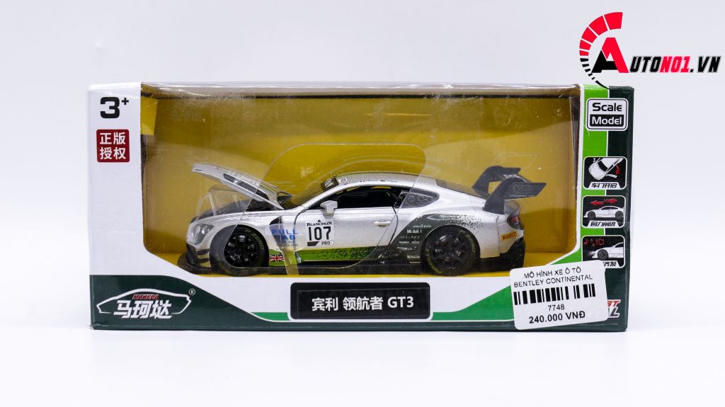 MÔ HÌNH XE Ô TÔ BENTLEY CONTINENTAL GT3 SỐ 107 1:32 DTM 7748