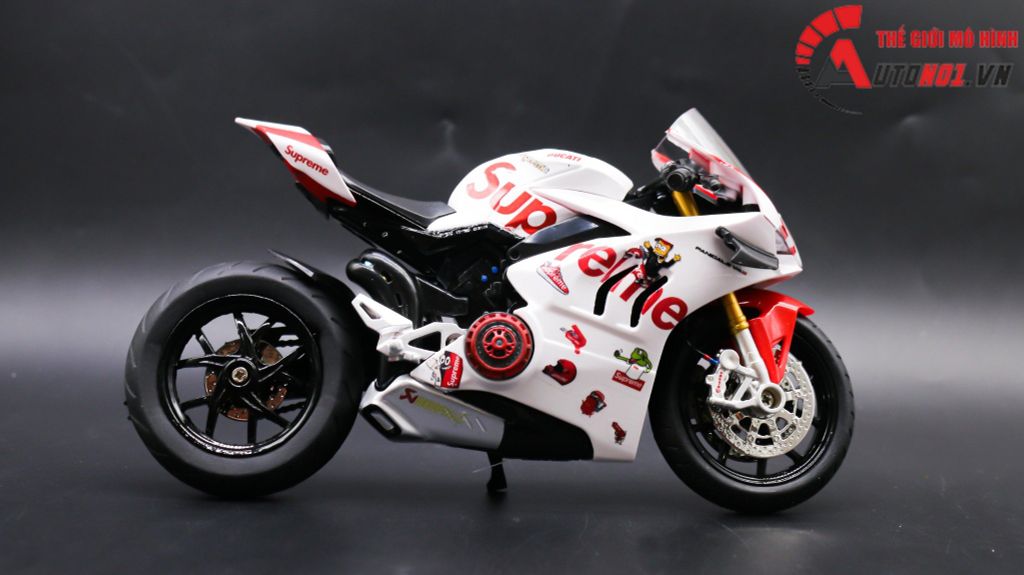 MÔ HÌNH XE ĐỘ DUCATI SUPREME V4S NỒI KHÔ WHITE TỈ LỆ 1:12 AUTONO1 D223F