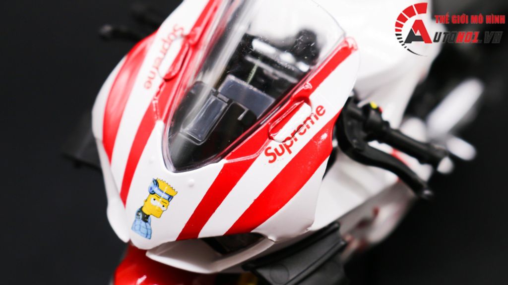 MÔ HÌNH XE ĐỘ DUCATI SUPREME V4S NỒI KHÔ WHITE TỈ LỆ 1:12 AUTONO1 D223F