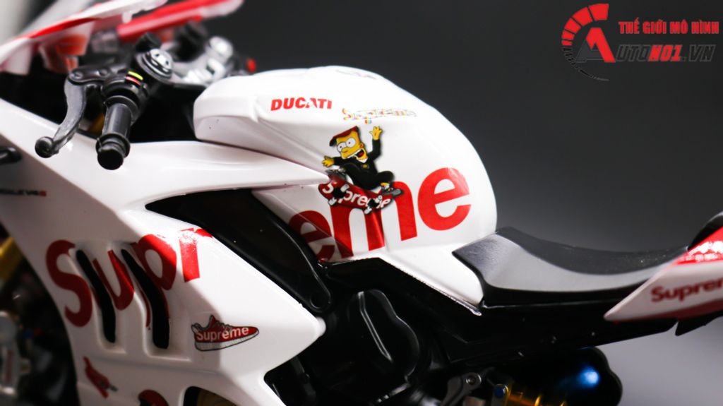 MÔ HÌNH XE ĐỘ DUCATI SUPREME V4S NỒI KHÔ WHITE TỈ LỆ 1:12 AUTONO1 D223F