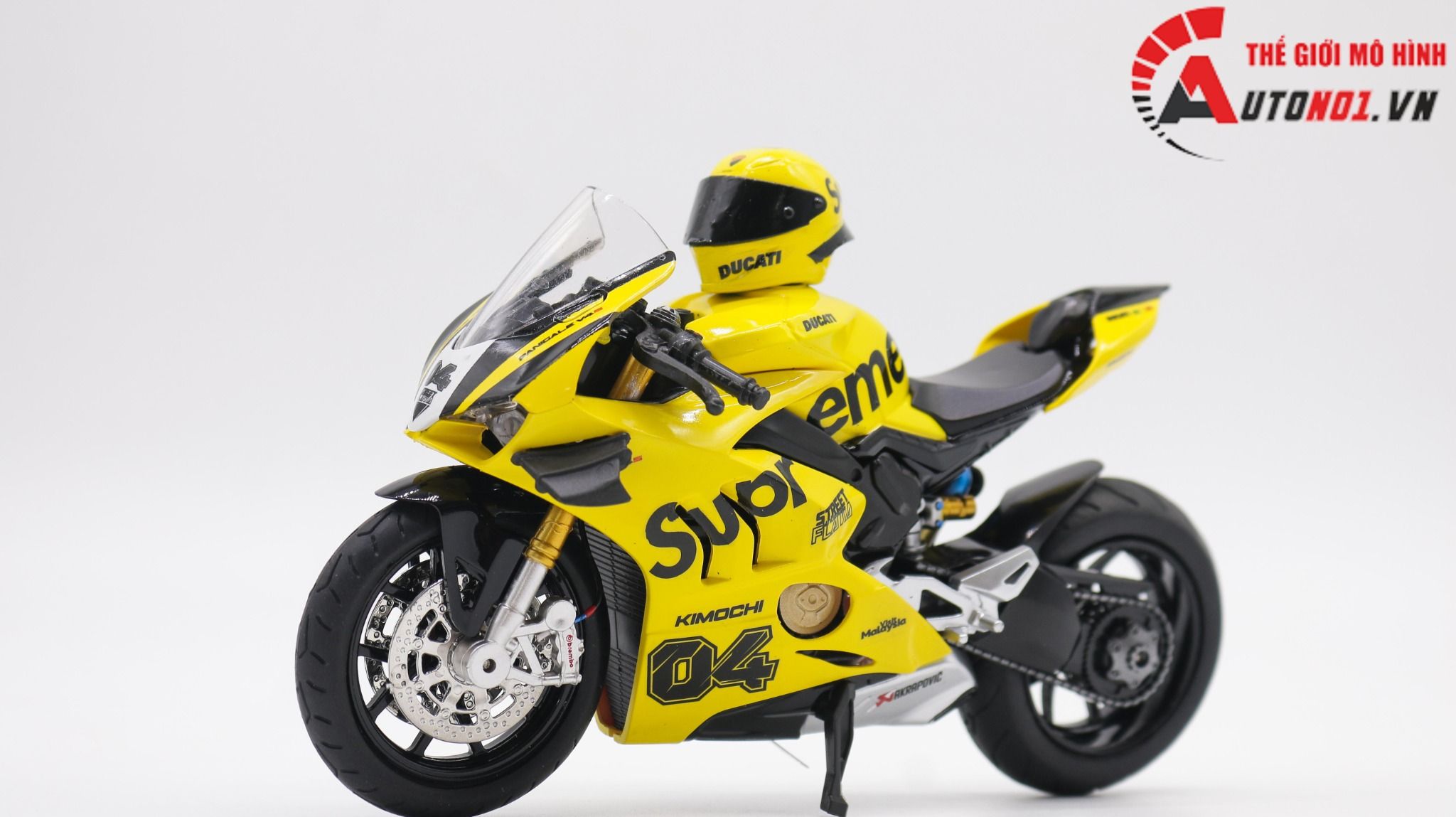  Mô hình xe độ Ducati Supreme V4s Yellow Tỉ Lệ 1:12 Autono1 D222g 