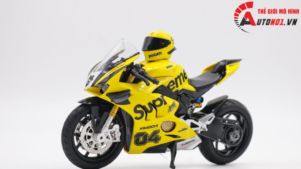 MÔ HÌNH XE ĐỘ DUCATI SUPREME V4S NỒI KHÔ YELLOW TỈ LỆ 1:12 AUTONO1 D223G