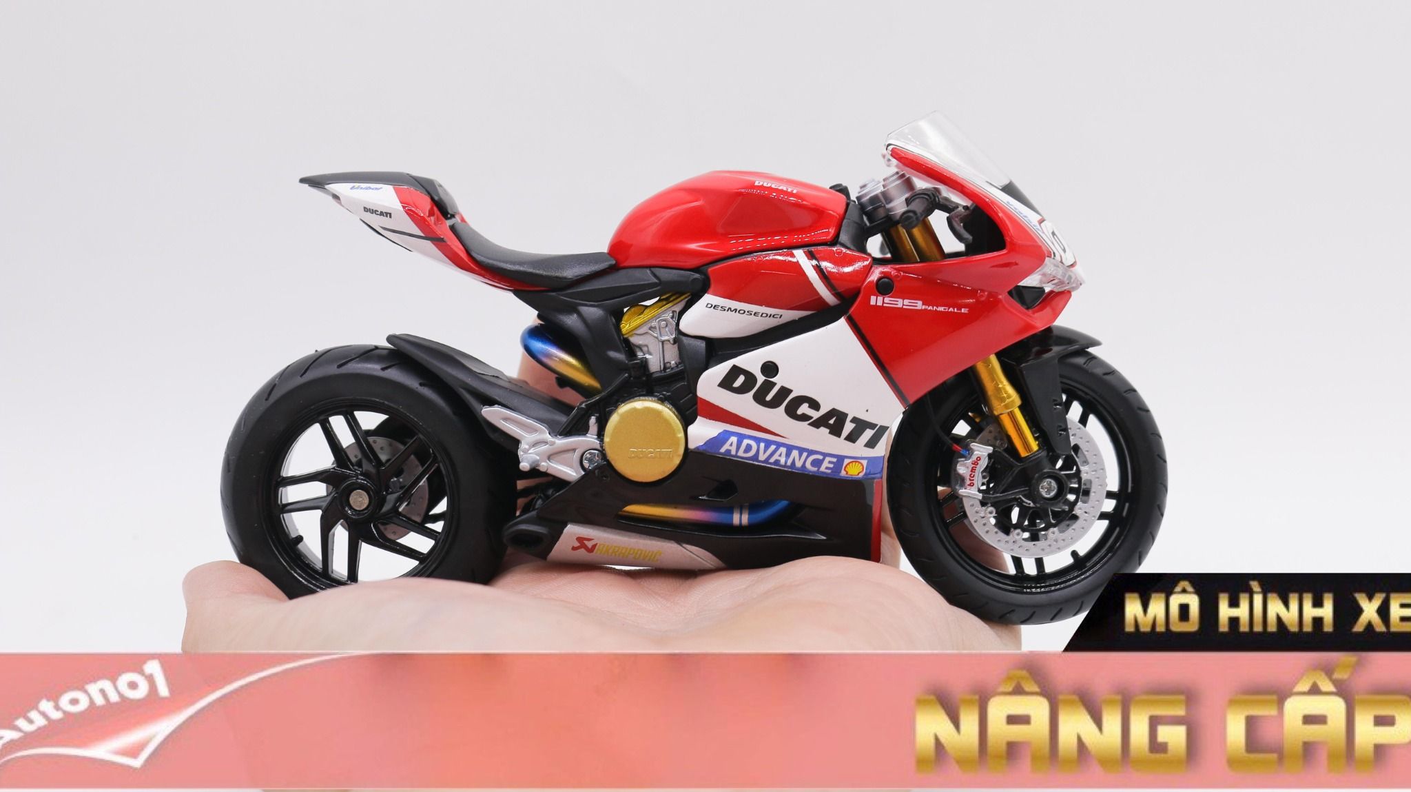  Mô hình xe độ Ducati 1199 Panigale Advance Custom Nồi Khô 1:12 Maisto D221b 