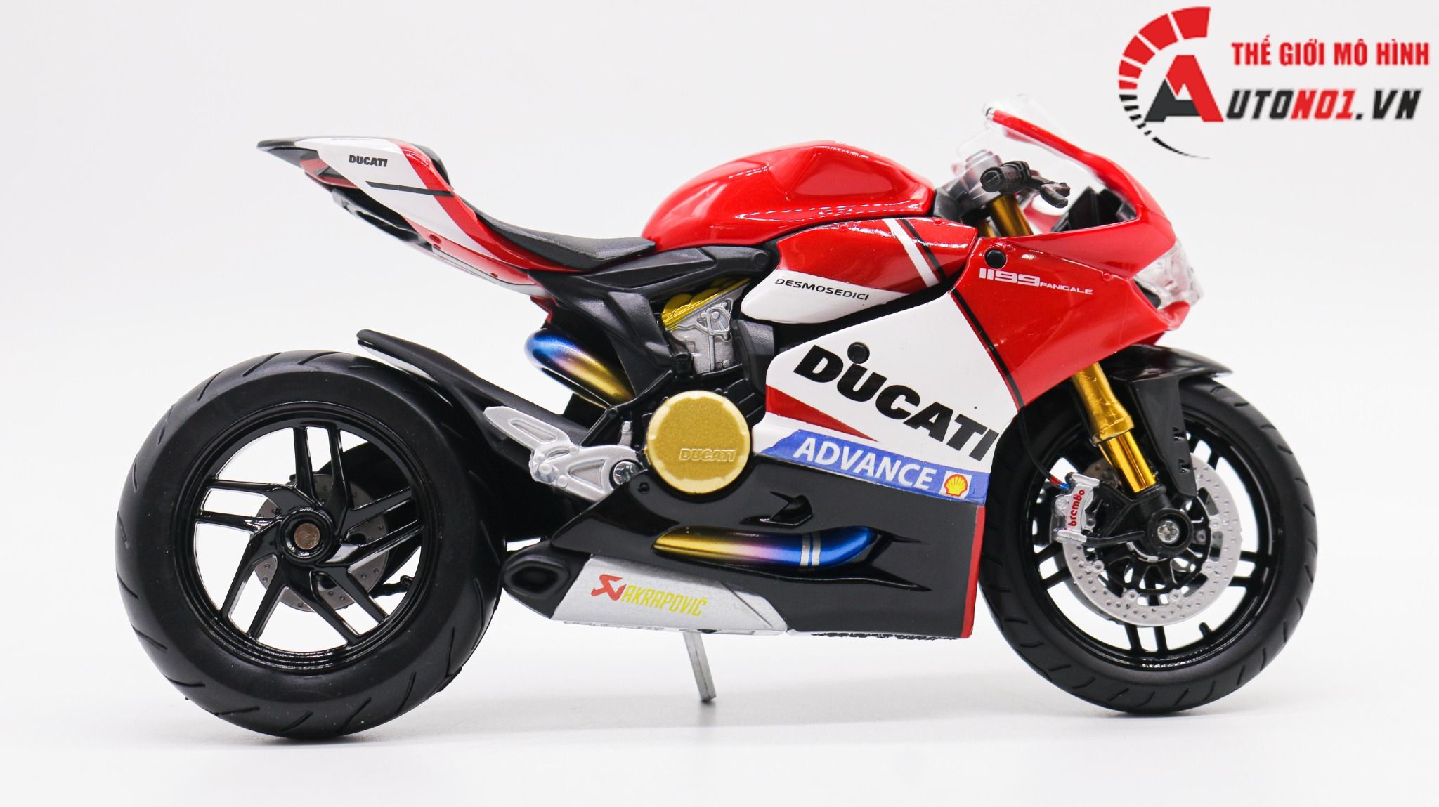  Mô hình xe độ Ducati 1199 Panigale Advance Custom Nồi Khô 1:12 Maisto D221b 