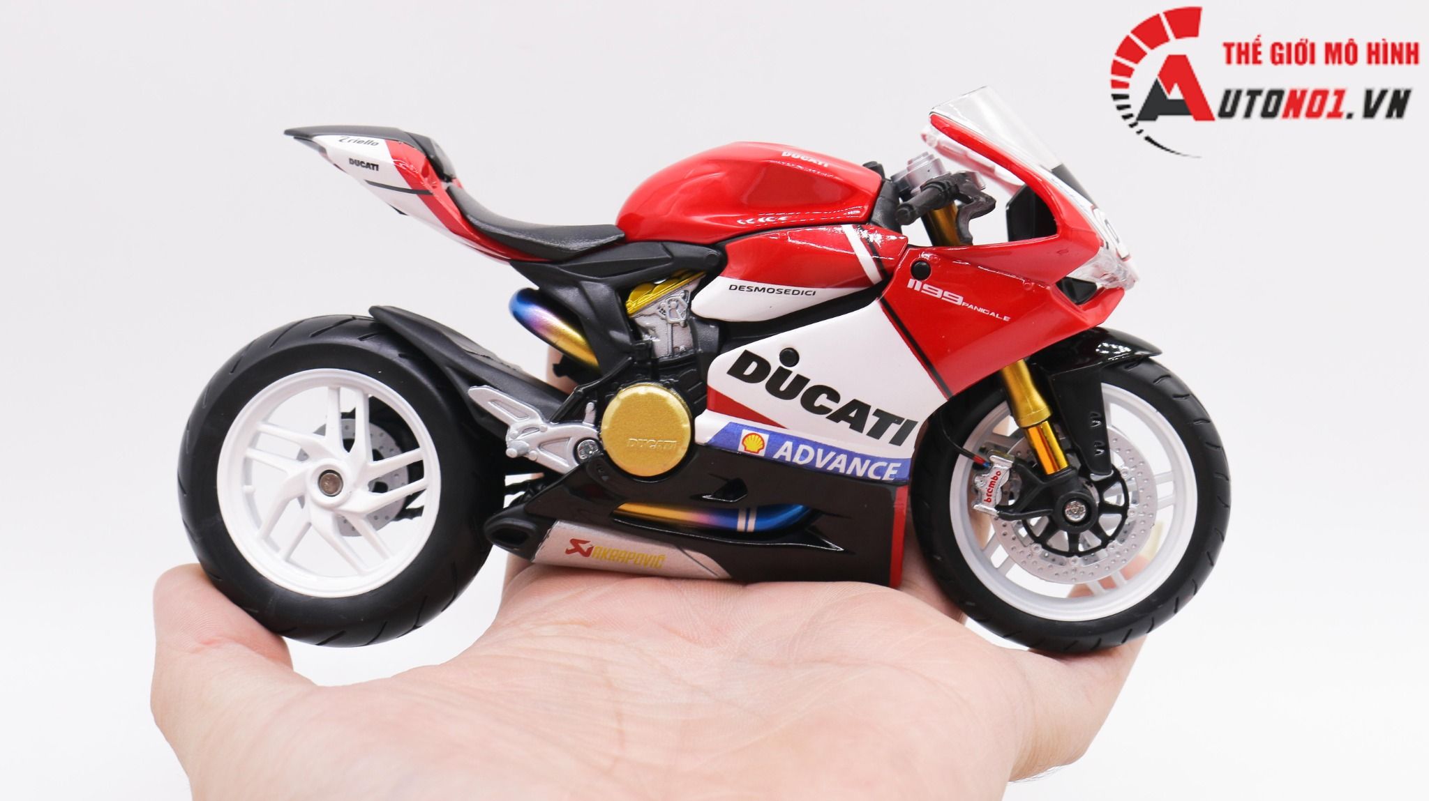  Mô hình xe độ Ducati 1199 Panigale Advance Custom Nồi Khô 1:12 Maisto D221b 