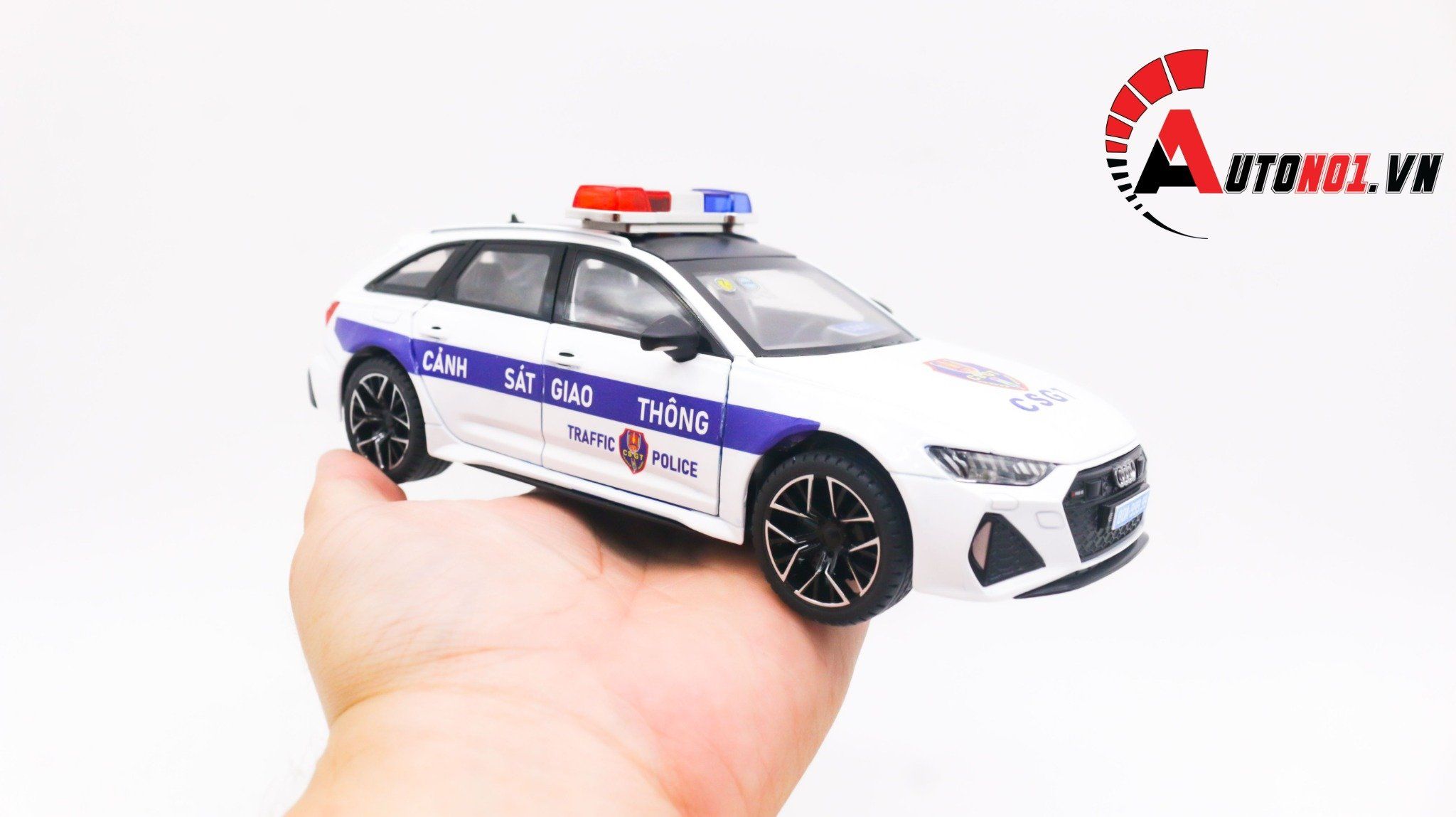  Mô hình xe ô tô độ CSGT Audi RS6 full open tỉ lệ 1:24 Autono1 Jinlifang OT216 