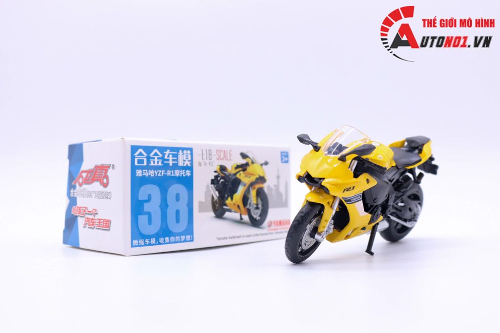 MÔ HÌNH XE YAMAHA YZF- R1 YELLOW 1:18 MSZ 7213