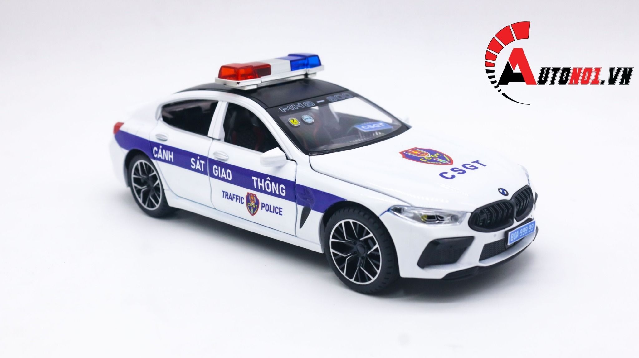  Mô hình xe ô tô độ CSGT BMW M8 full open tỉ lệ 1:24 Autono1 Jinlifiang OT215 