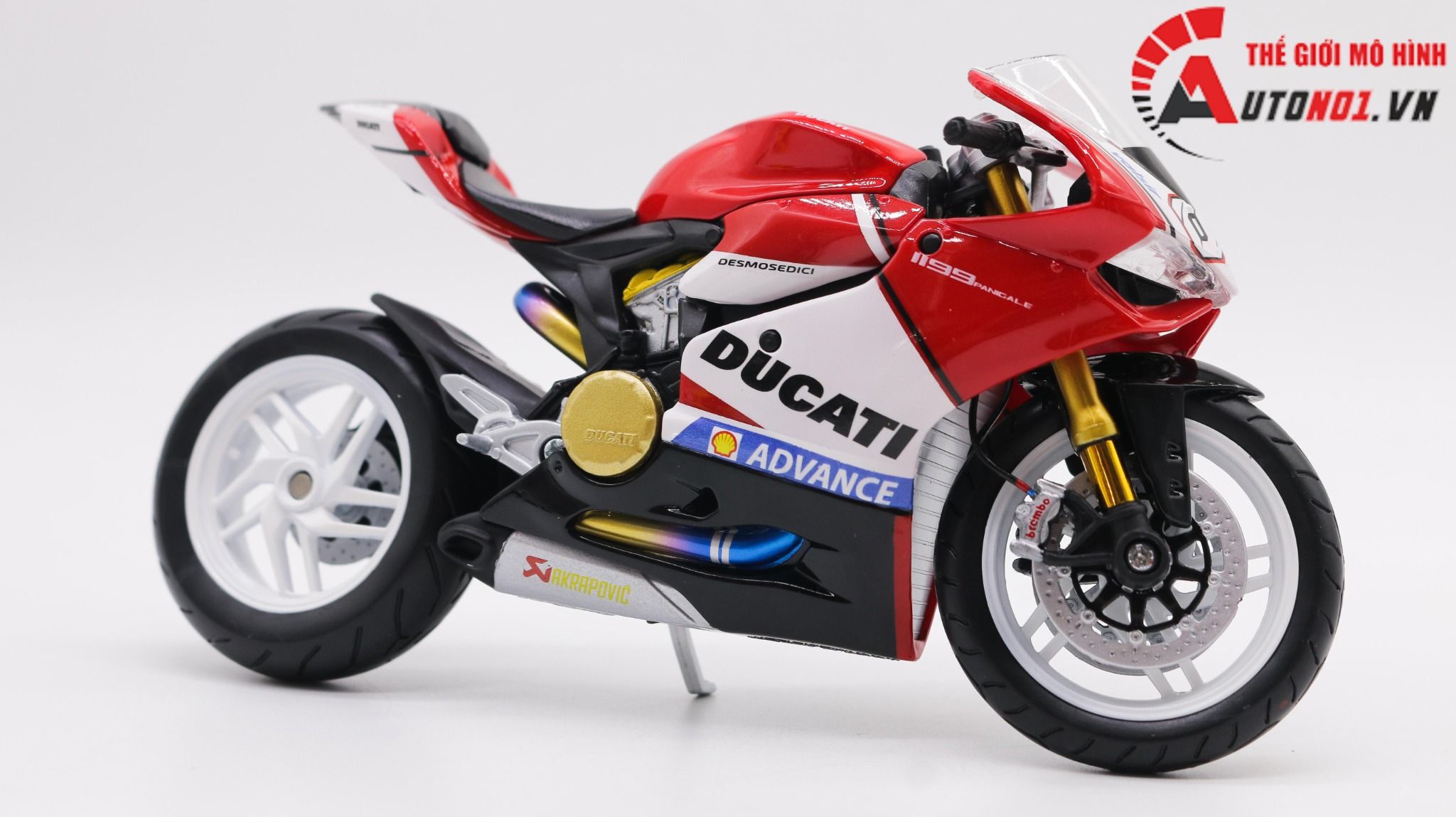  Mô hình xe độ Ducati 1199 Panigale Advance Custom Nồi Khô 1:12 Maisto D221b 