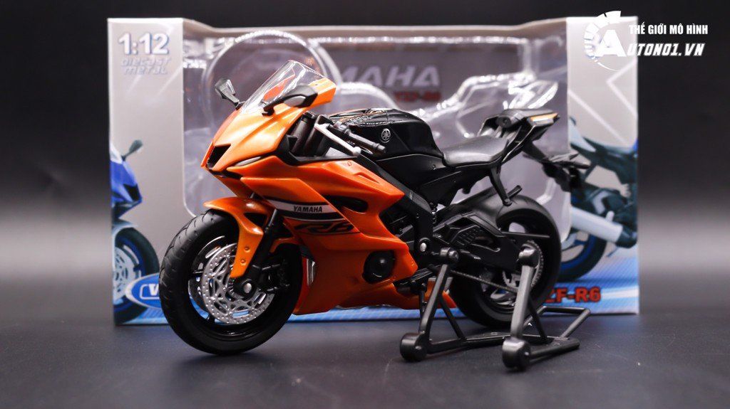  Mô hình xe Yamaha Yzf R6 2020 1:12 Welly 7495 