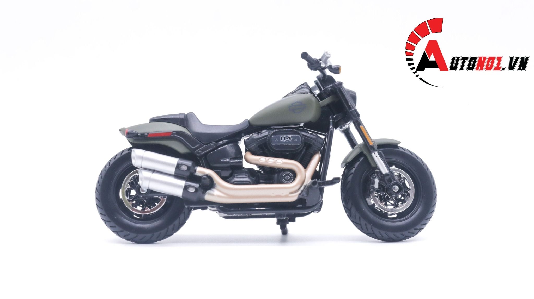  Mô hình Harley Davidson 2022 Fat Bob 114 army 1:18 Maisto MT035 