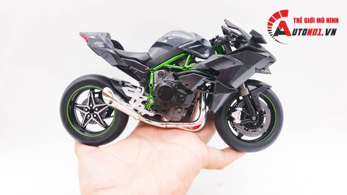  Mô hình xe Kawasaki Ninja H2 H2R tỉ lệ 1:9 Huayi Alloy 8134 