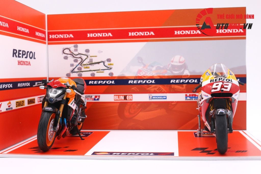 DIORAMA DECOR SHOWROOM HONDA REPSOL MÔ TÔ GP 1:12 29.5X21X19CM PK062