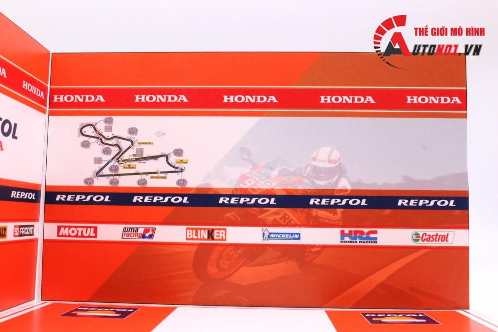 DIORAMA DECOR SHOWROOM HONDA REPSOL MÔ TÔ GP 1:12 29.5X21X19CM PK062