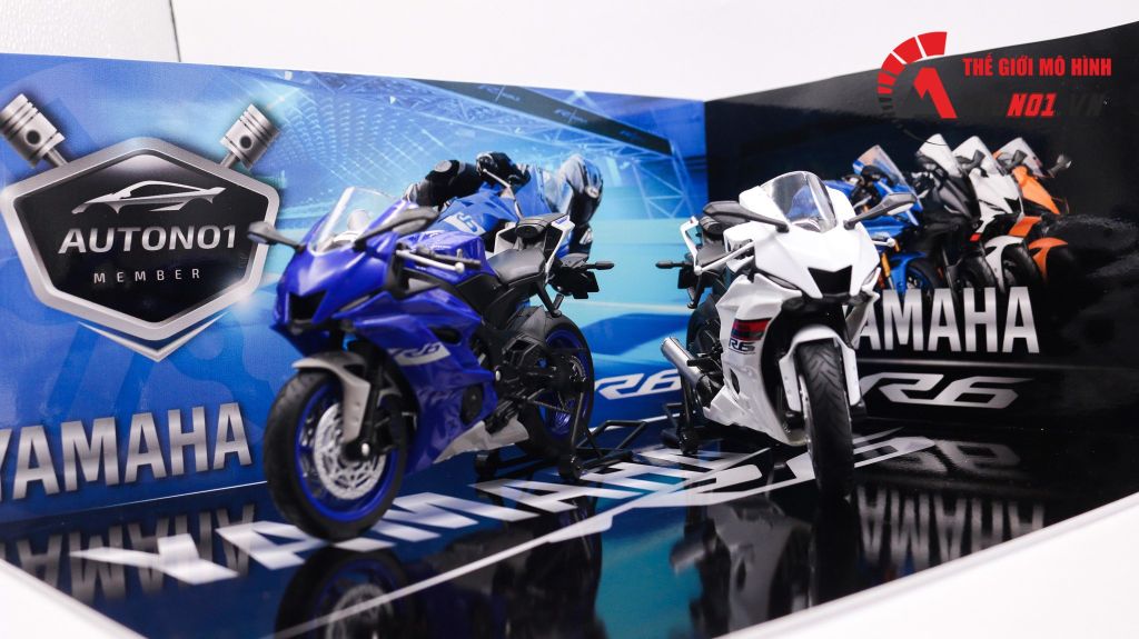 DIORAMA SHOWROOM YAMAHA YZF R6 2020 35X24X15CM TỈ LỆ 1:12 PK209