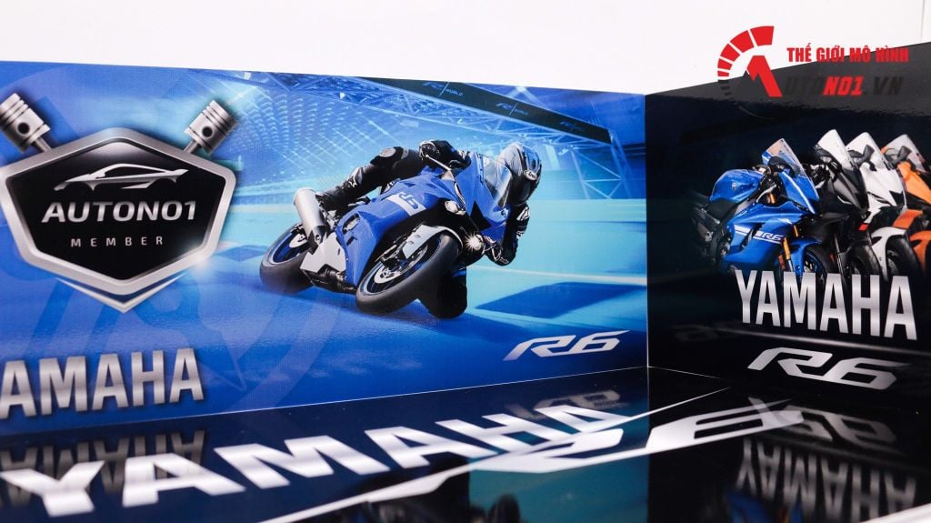 DIORAMA SHOWROOM YAMAHA YZF R6 2020 35X24X15CM TỈ LỆ 1:12 PK209