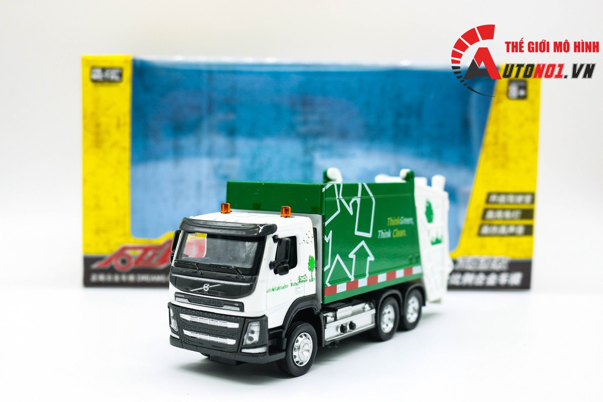  MÔ HÌNH XE VẬN CHUYỂN RÁC GREEN 1:50 CAIPO 5680 