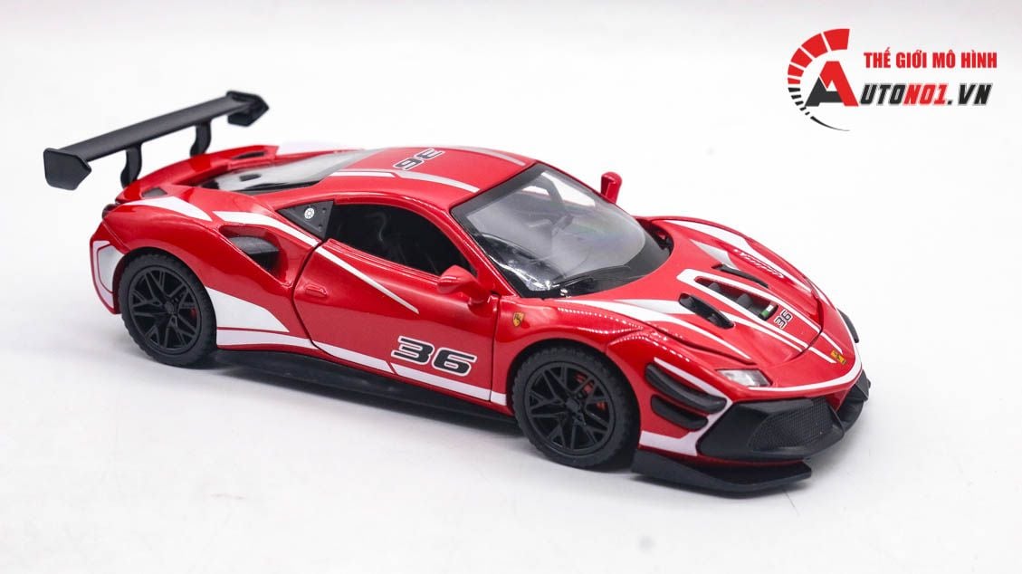  Mô hình xe Ferrari 488 Challenge EVO 2020 No.36 Racing tỉ lệ 1:32 Alloy model 8155 