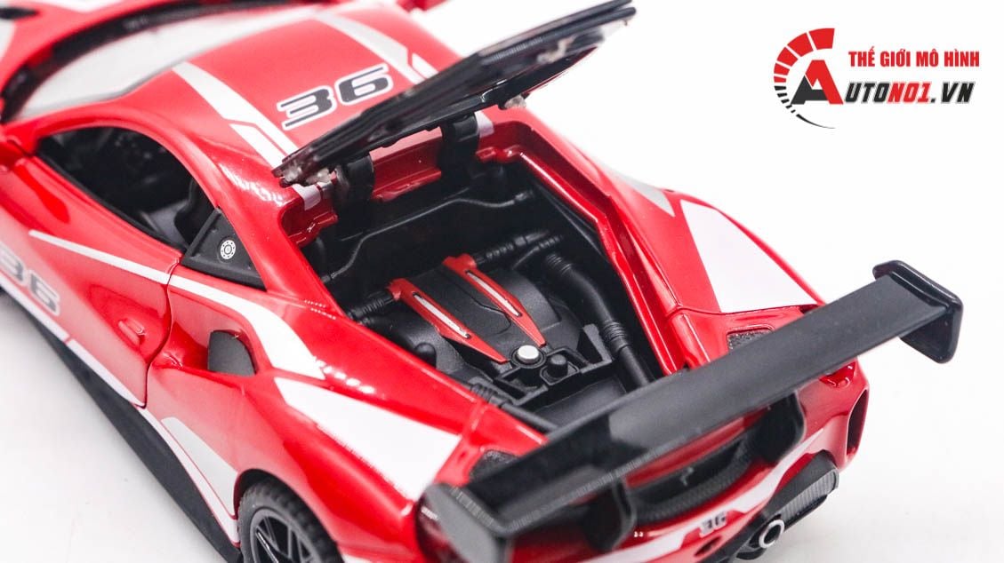  Mô hình xe Ferrari 488 Challenge EVO 2020 No.36 Racing tỉ lệ 1:32 Alloy model 8155 