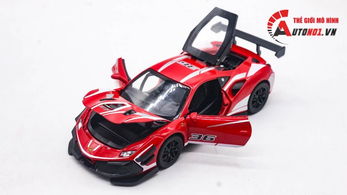  Mô hình xe Ferrari 488 Challenge EVO 2020 No.36 Racing tỉ lệ 1:32 Alloy model 8155 