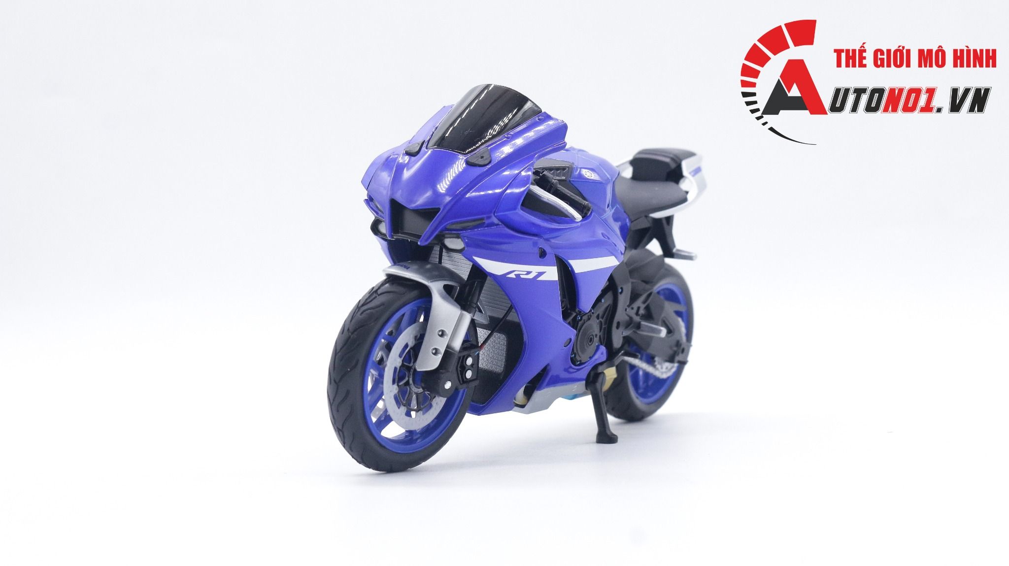  Mô hình xe mô tô Yamaha YZF-R1 2021 độ pô 1:12 Autono1 Maisto D028L 