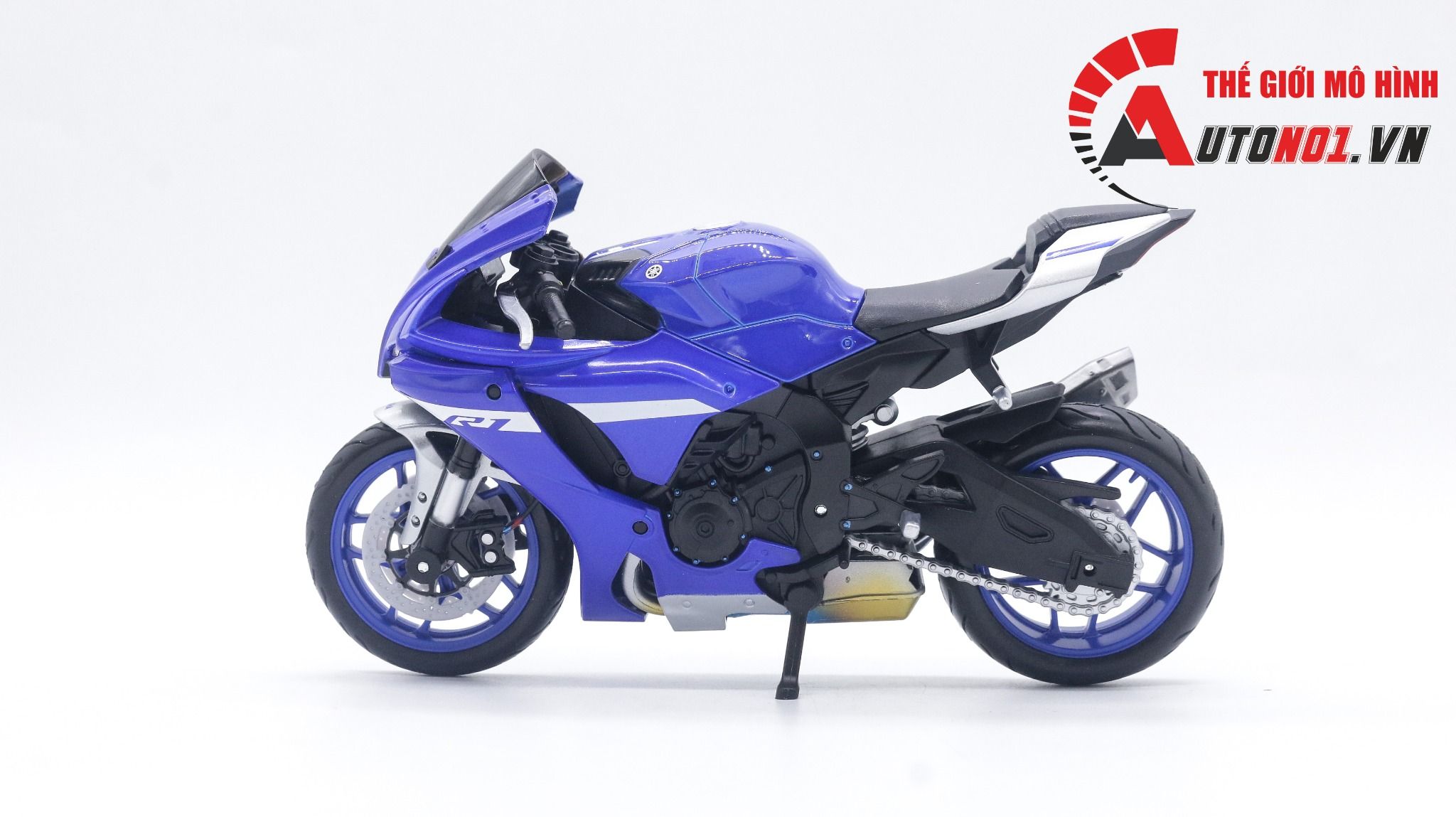  Mô hình xe mô tô Yamaha YZF-R1 2021 độ pô 1:12 Autono1 Maisto D028L 