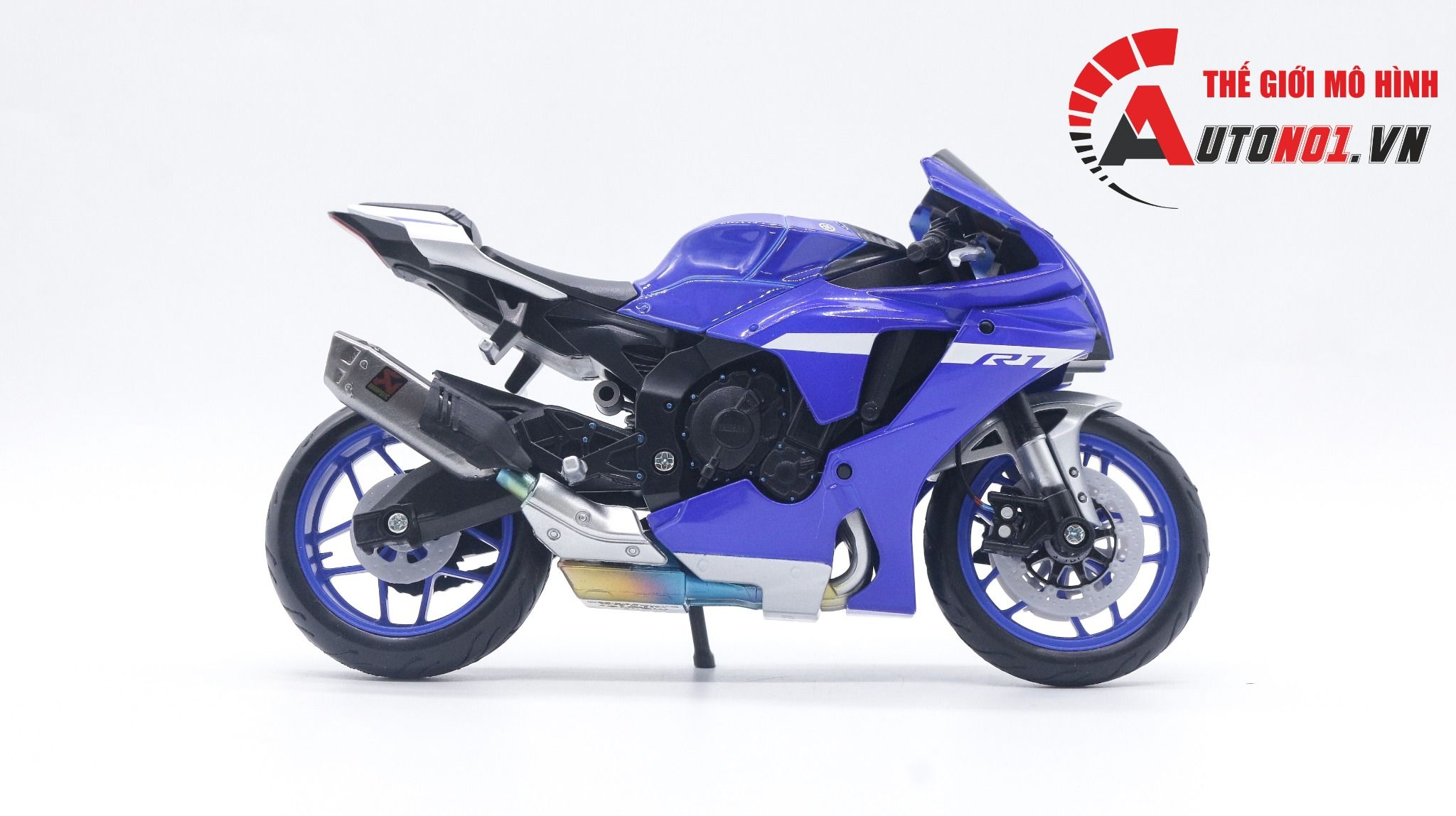  Mô hình xe mô tô Yamaha YZF-R1 2021 độ pô 1:12 Autono1 Maisto D028L 