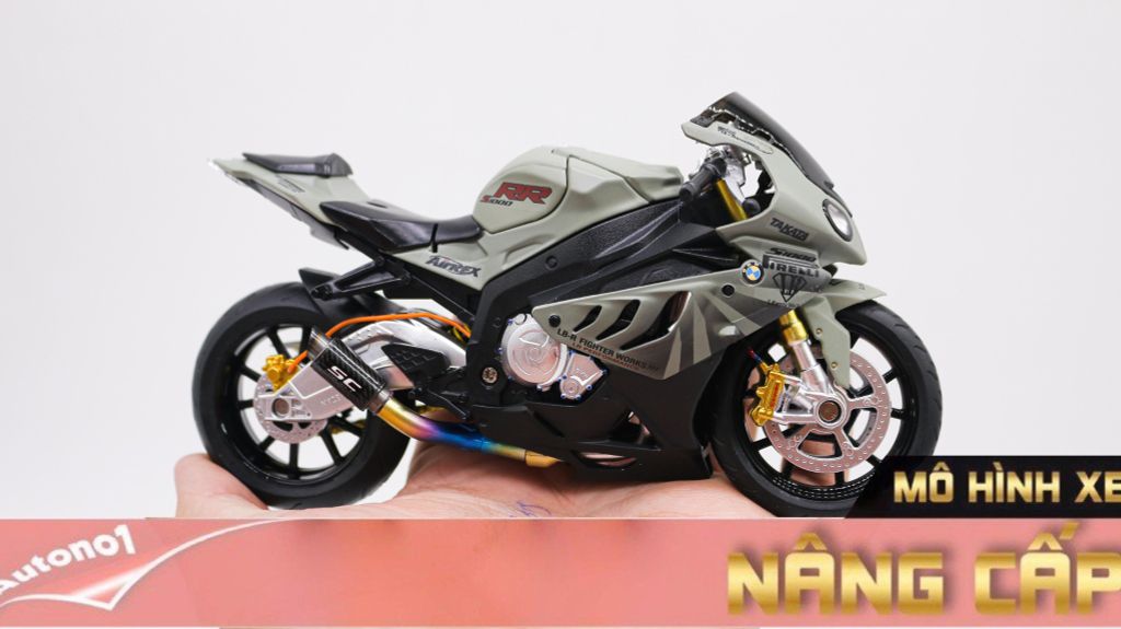 MÔ HÌNH XE ĐỘ BMW S1000RR LIBERTY WALK ĐỘ PÔ KIM LOẠI TỈ LỆ 1:12 AUTONO1 D225