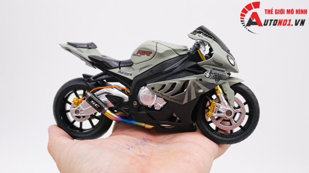 MÔ HÌNH XE ĐỘ BMW S1000RR LIBERTY WALK ĐỘ PÔ KIM LOẠI TỈ LỆ 1:12 AUTONO1 D225