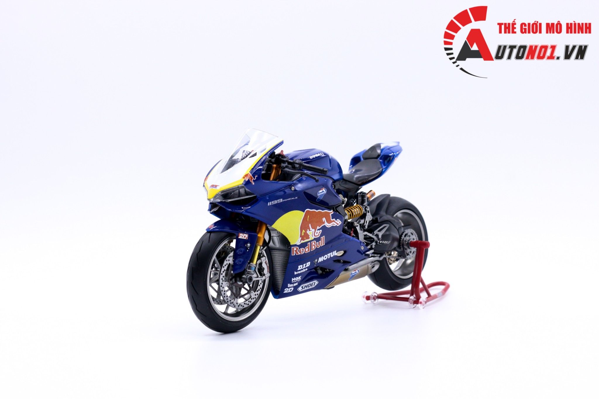  Mô hình xe Ducati 1199 Panigale S Custom Red Bull Nồi Khô 1:12 Tamiya D075 