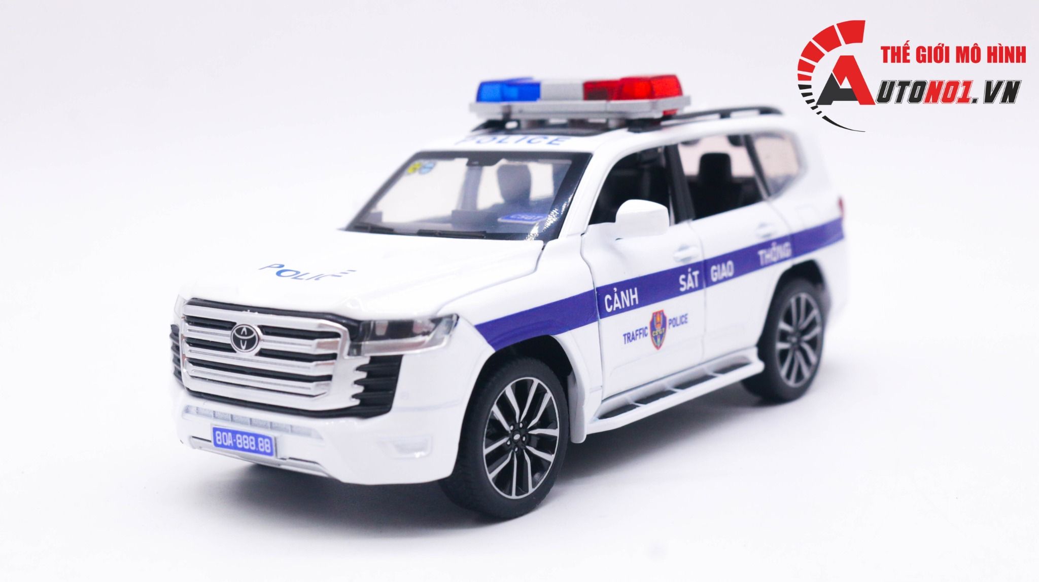  Mô hình xe độ CSGT cảnh sát giao thông Toyota Land Cruiser LC300 tỉ lệ 1:32 Autono1 Alloy Model OT227 