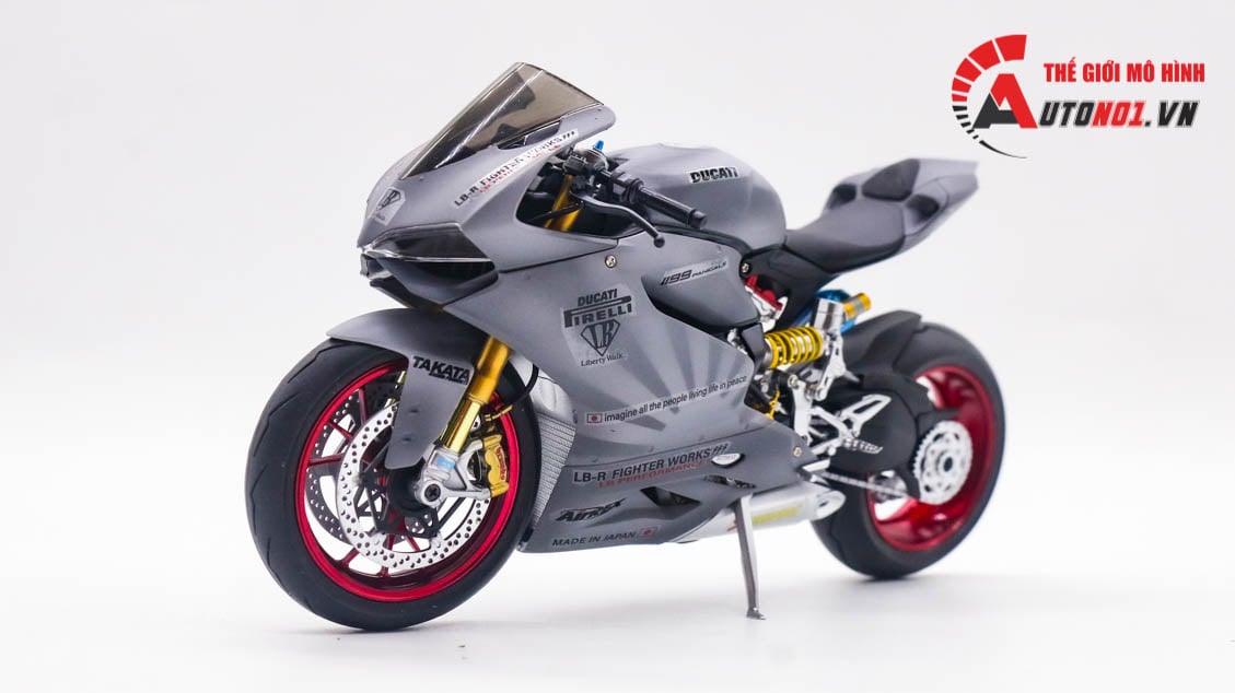  Mô hình xe cao cấp Ducati 1199 Panigale Custom Decal Liberty walk Performance nồi khô 1:12 Tamiya D034 