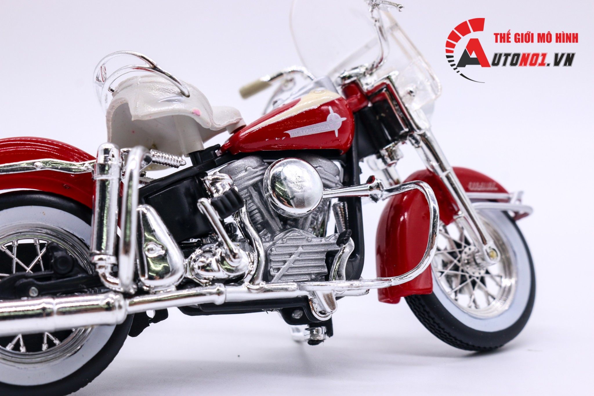  Mô hình xe Harley Davidson 1962 FLH DUO GLIDE Red 1:18 Maisto MT18024 