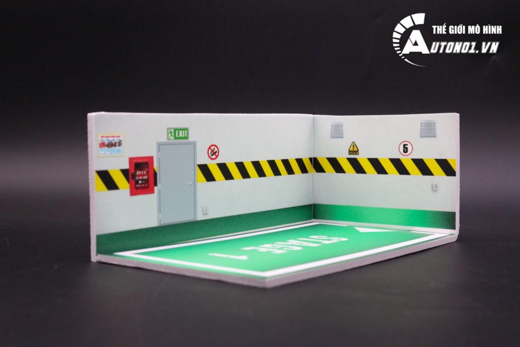 DIORAMA GARAGE GREEN Ô TÔ TỈ LỆ 1:36 DR001A