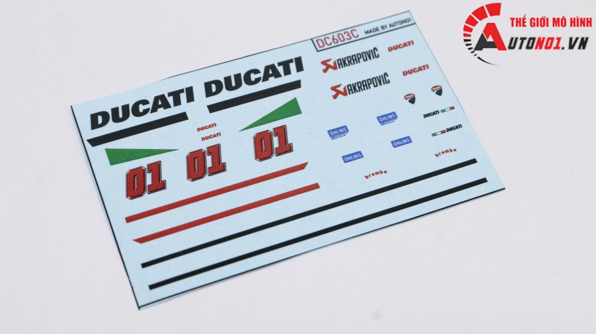  Decal nước độ Ducati Panigale V4S Italy tỉ lệ 1:12 Autono1 DC603c 