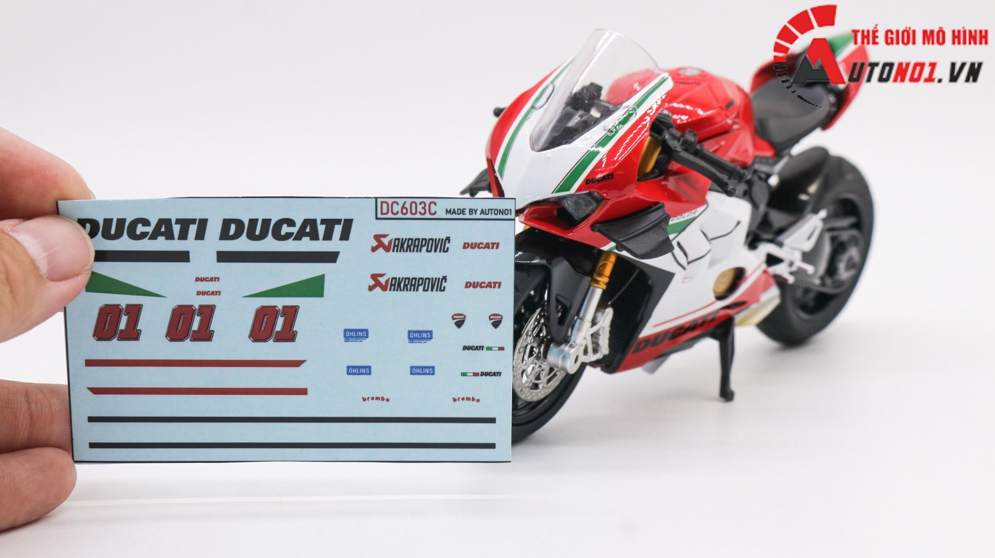  Decal nước độ Ducati Panigale V4S Italy tỉ lệ 1:12 Autono1 DC603c 