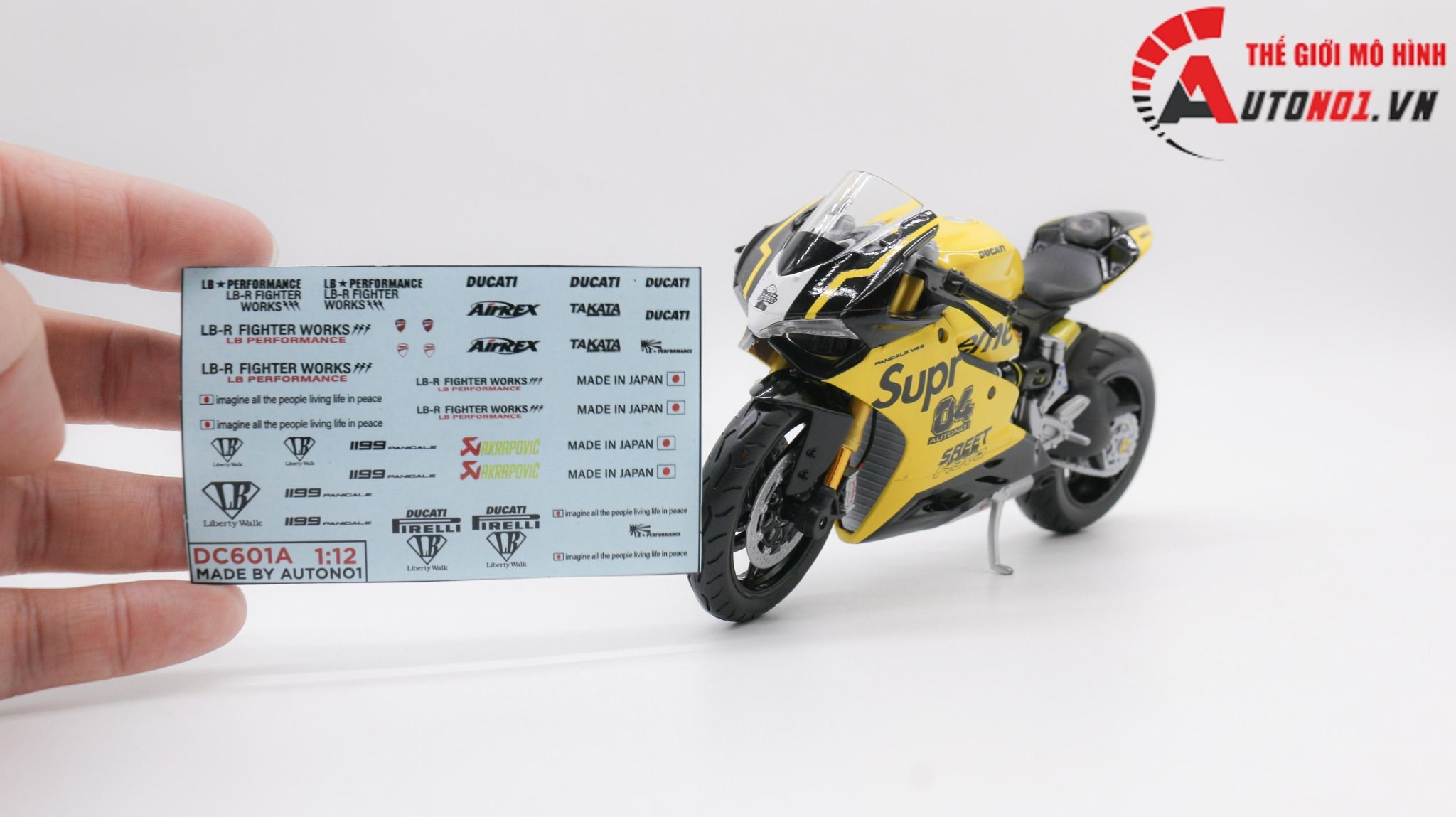  Decal nước Ducati 1199 Panigale custom Liberty Walk Army 1:12 DC601A 