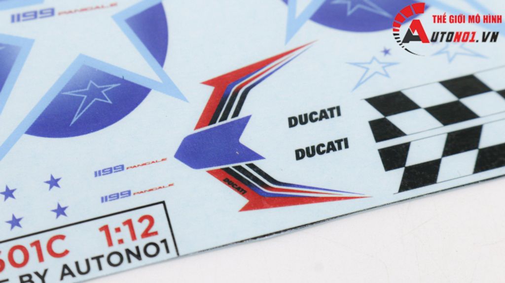 DECAL NƯỚC ĐỘ DUCATI 1199 PANIGALE NICKY HAYDEN TỈ LỆ 1:12 AUTONO1 DC601C