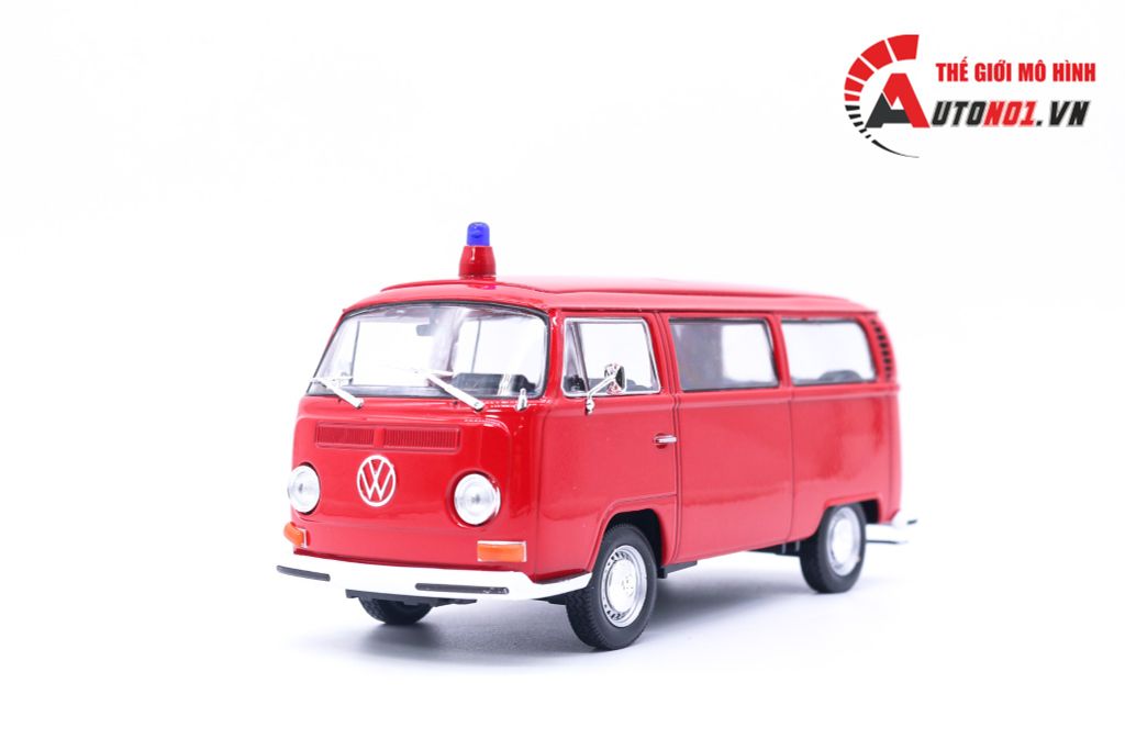 MÔ HÌNH XE VOLKSWAGEN BUS T2 1972 FIRE RED 1:24 WELLY 7028