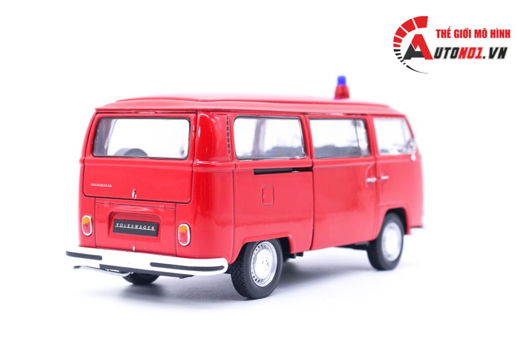 MÔ HÌNH XE VOLKSWAGEN BUS T2 1972 FIRE RED 1:24 WELLY 7028