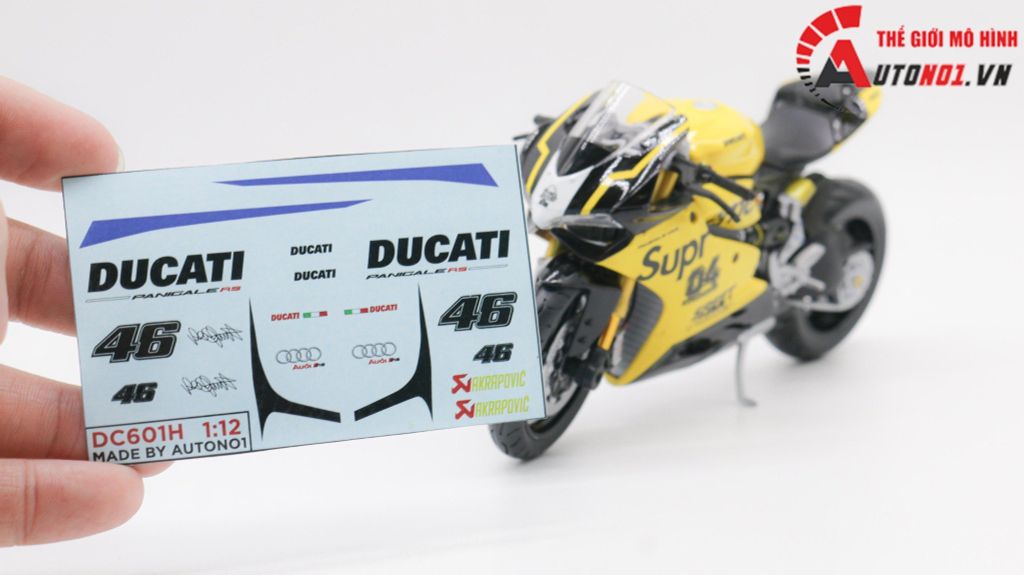 DECAL NƯỚC ĐỘ DUCATI PANIGALE - AUDI RS 1:12 AUTONO1 DC601H