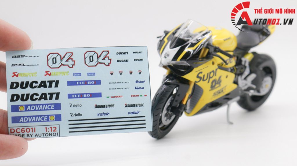 DECAL NƯỚC ĐỘ DUCATI 899 PANIGALE 1:12 AUTONO1 DC601I